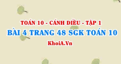 Bài 4 trang 48 SGK Toán 10 tập 1 Cánh Diều